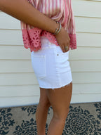 The Kenzie White Denim Short