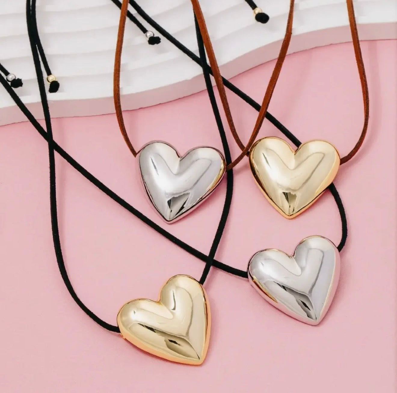 Large Heart Pendant Adjustable Necklace