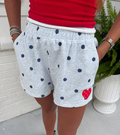 Polka Dot Heart Patch Shorts