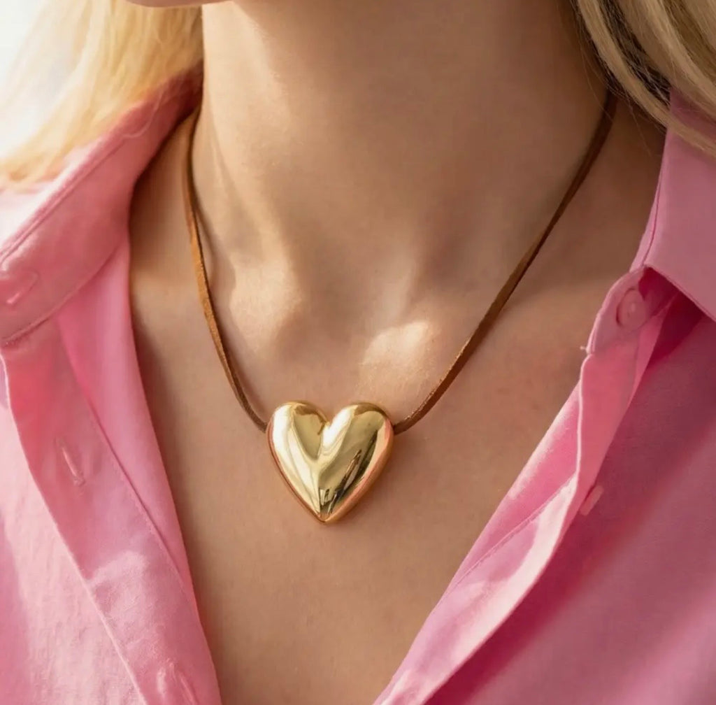 Large Heart Pendant Adjustable Necklace