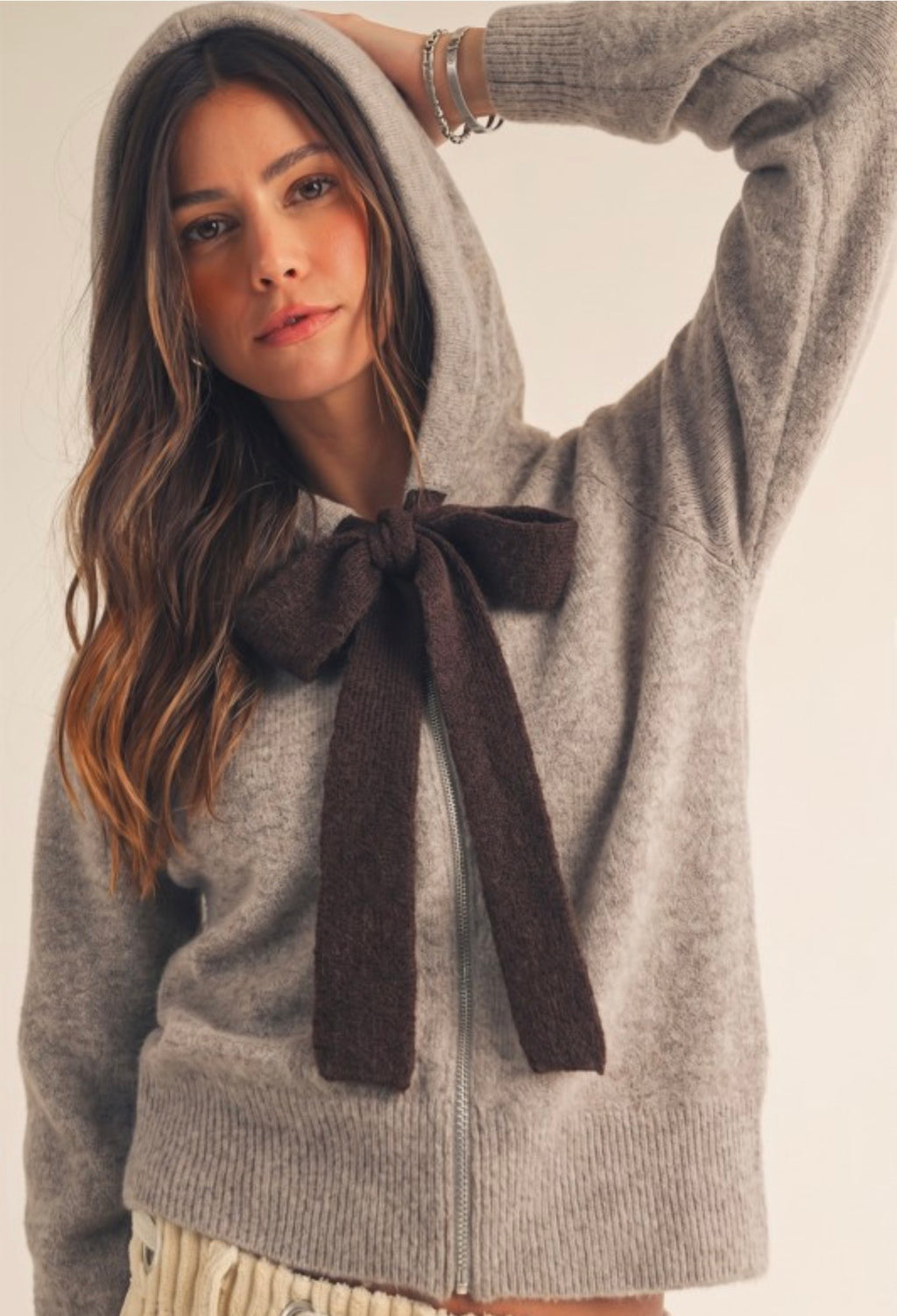 The Allie Bow Knit Hoodie