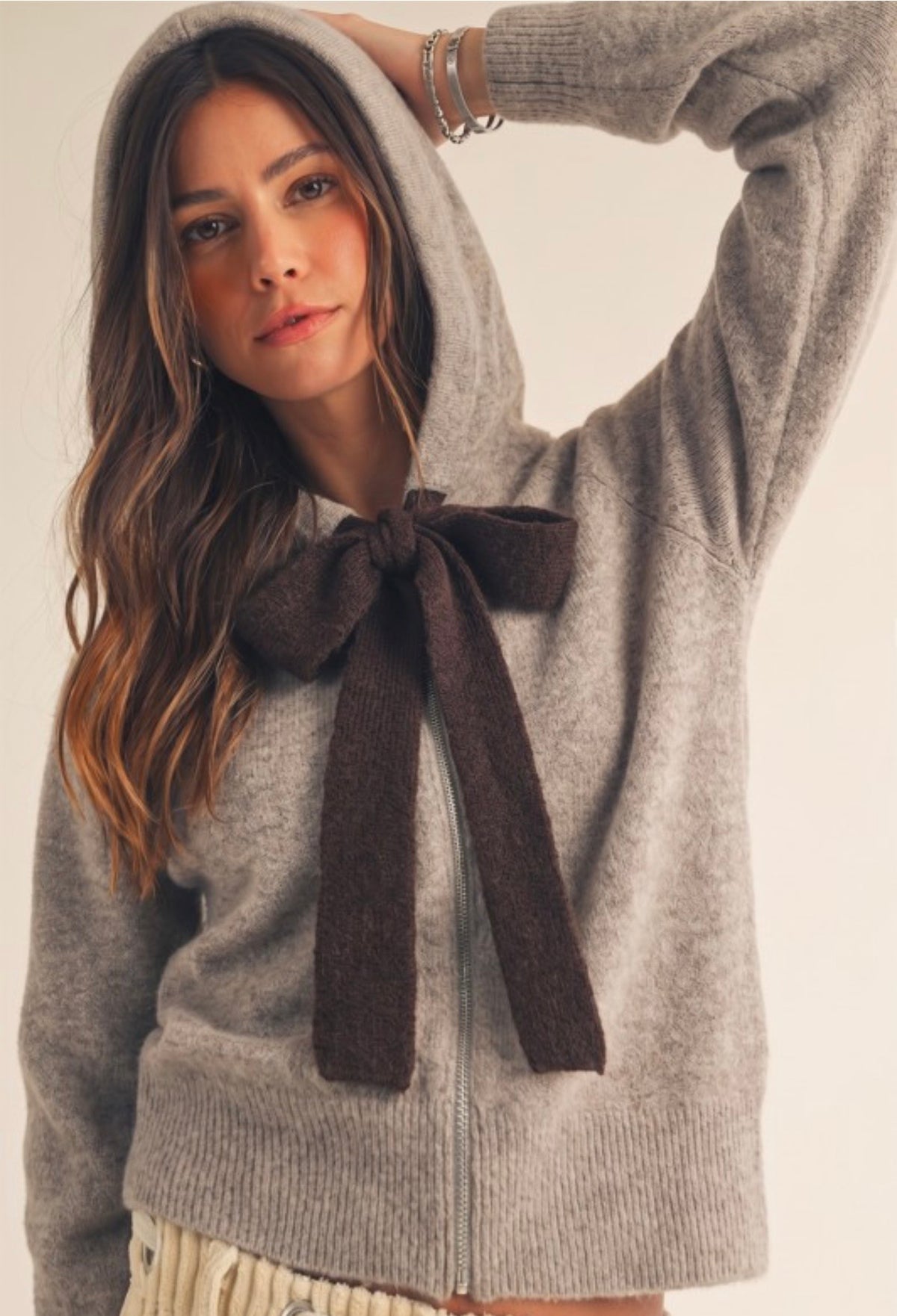 The Allie Bow Knit Hoodie