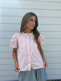 The Gracie Gingham Bubble Sleeve Top